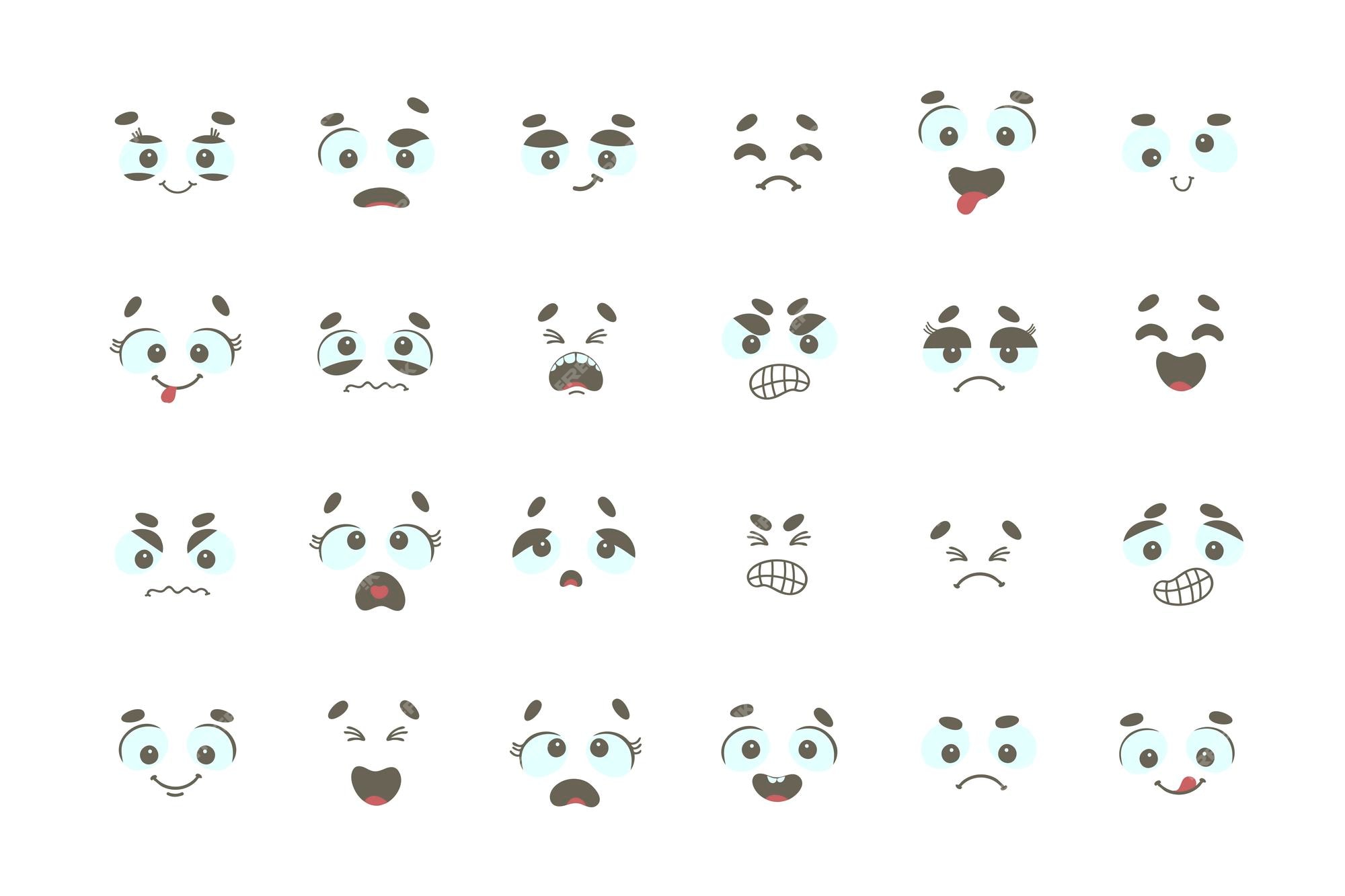 Premium Vector  Face expression isolated vector icons, cartoon