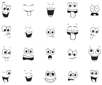 Cartoon Face Expression Mouth And Eyes Expressing Happy Faces Expressive  Emotions Isolated Smiling Angry Crying Decent Vector Characters Stock  Illustration - Download Image Now - iStock