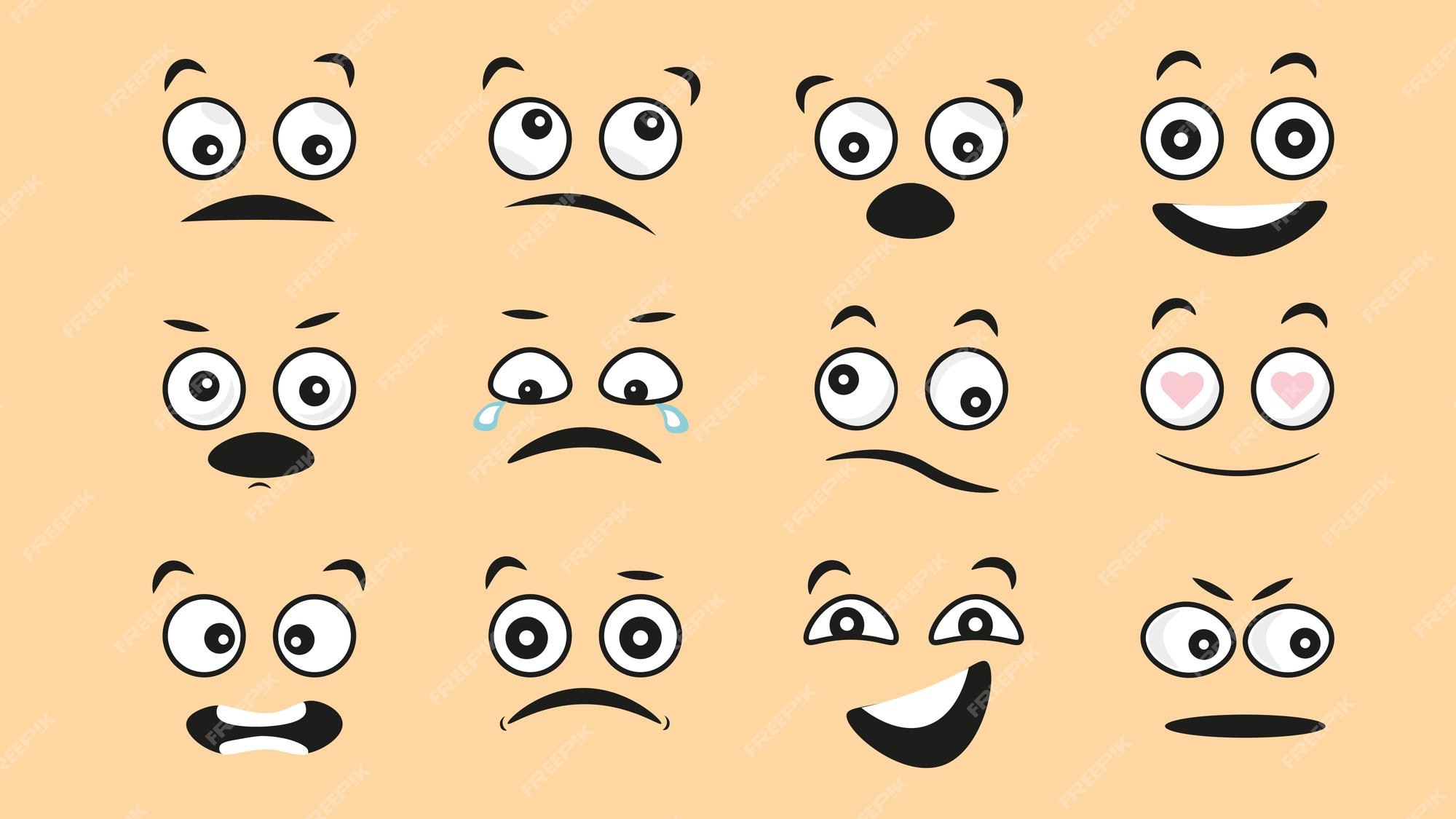 Expressive eyes and mouth smiling character face (2637216)