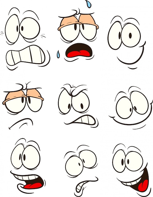 Vector cartoon faces