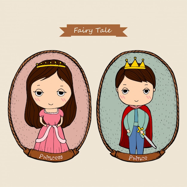 Cartoon fairy tale couple