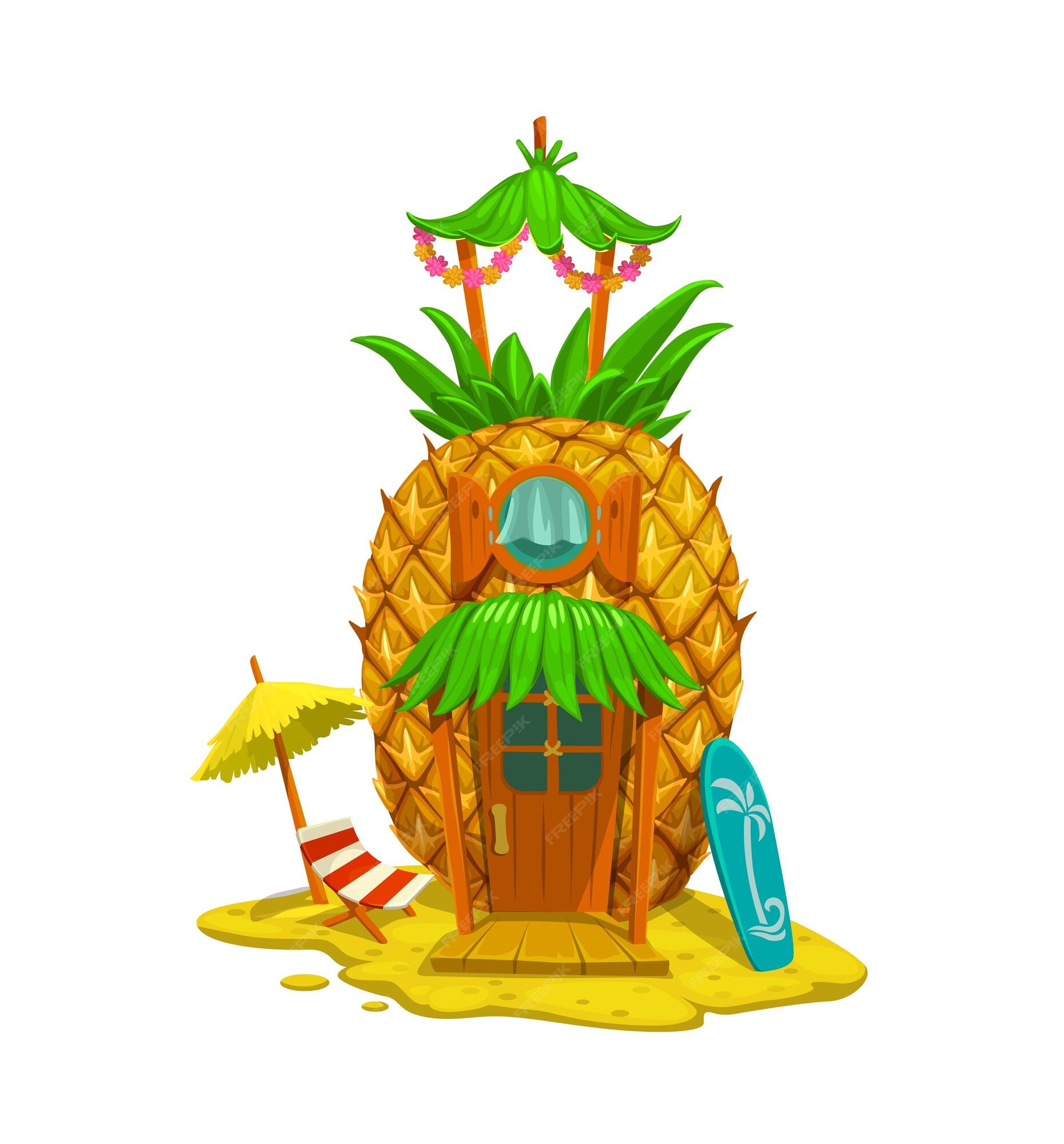 Premium Vector Cartoon fairytale pineapple house building