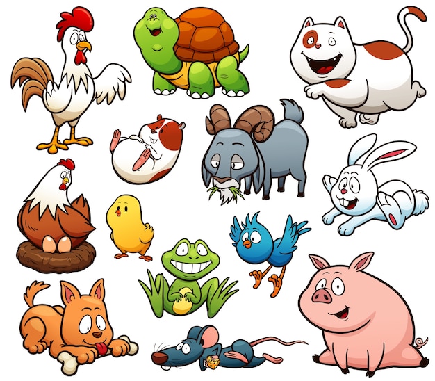 Vector cartoon farm animals character