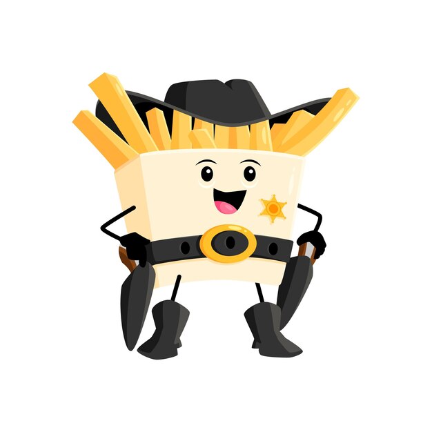 Cartoon fastfood frietjes sheriff karakter