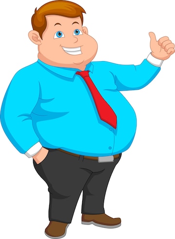 Premium Vector | Cartoon fat big boss thumbs up
