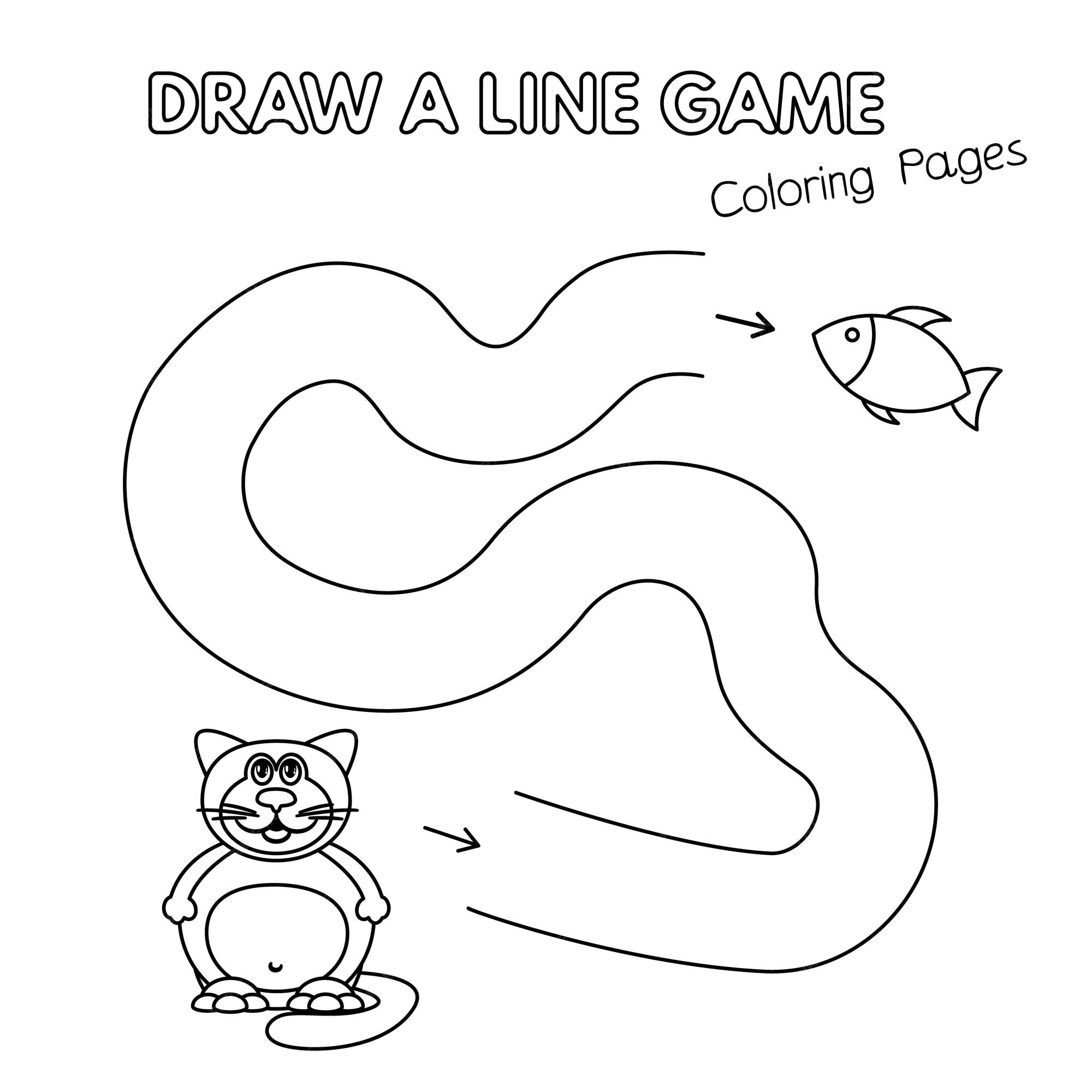 Premium Vector  Cartoon fat cat game for small children draw a line vector  coloring book pages for kids