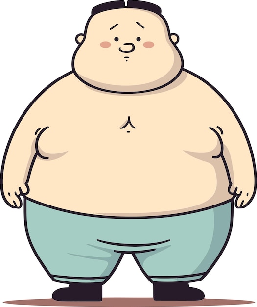 큰 배를 가진 한 남자의 만화