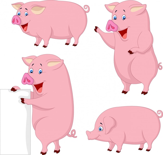Collezione di maiale grasso dei cartoni animati
