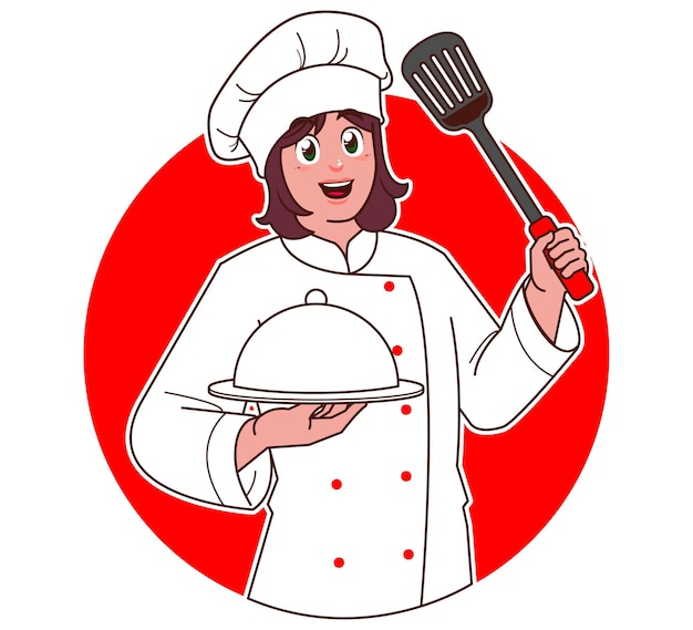 Cartoon female chef