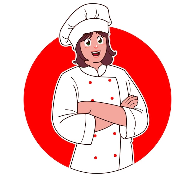 Cartoon female chef