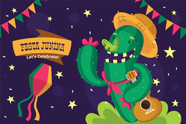 Cartoon festa junina illustration