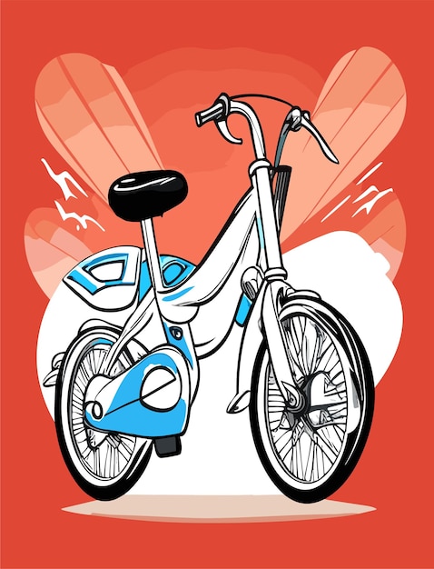Cartoon fiets 2D-vectorontwerp