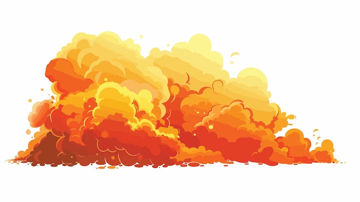 Vector cartoon fire explosion