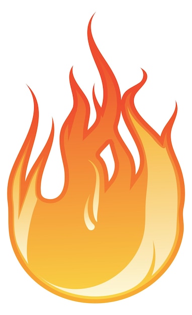 Vector cartoon fire icon hot flame burning heat