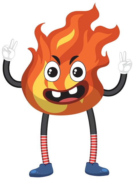 Cartoon fire with facial expression