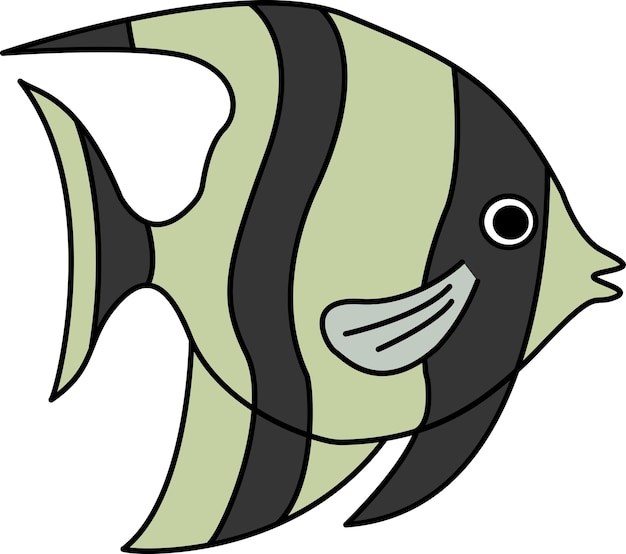 Cartoon fish Moorish idol