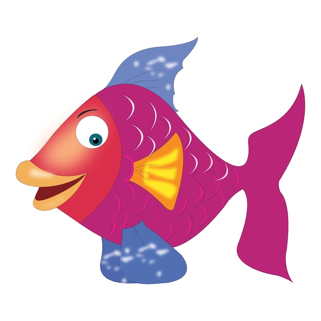 Vector a cartoon fish smiling