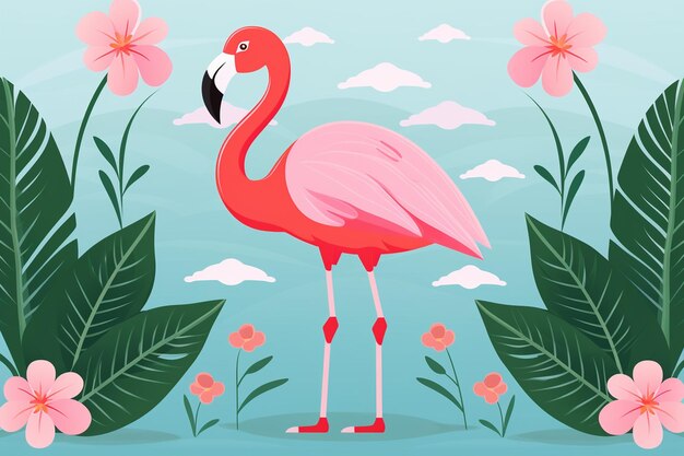 Vector cartoon flamingo clip art vector