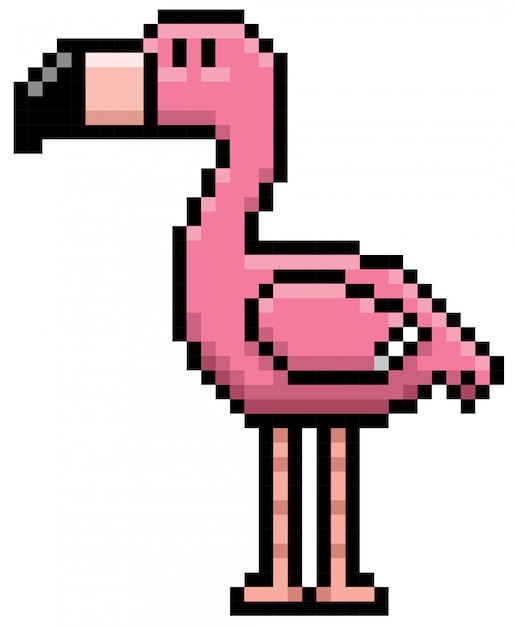 Cartoon flamingo pixel design