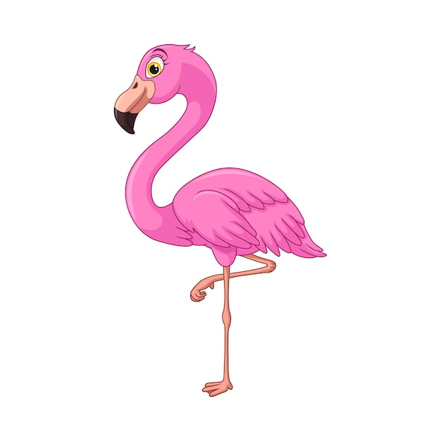 Vector cartoon flamingo