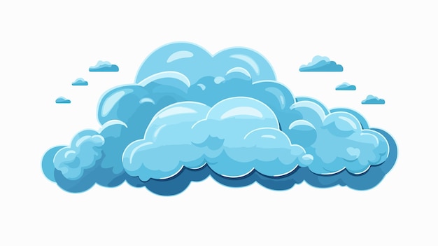 Cartoon Flat Cloud Weather Symbol Vector Isolated on White Background