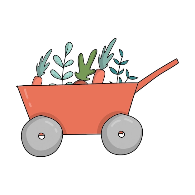 Vector cartoon flat harvest cart