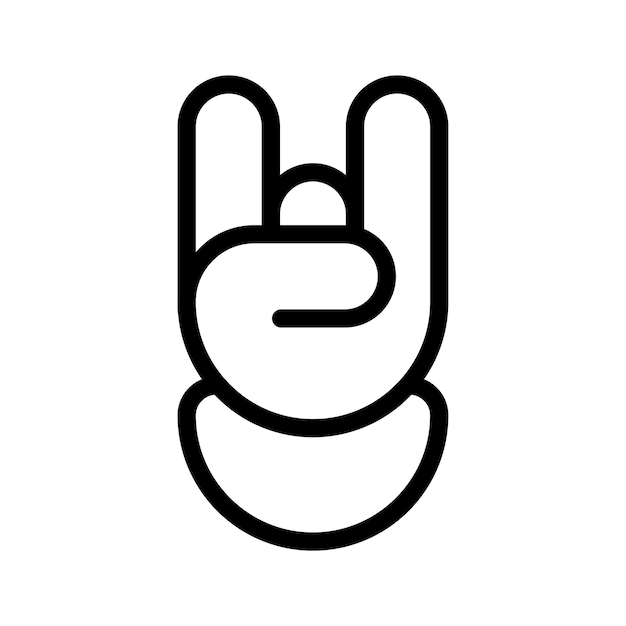 cartoon flat pictogram horns gesture