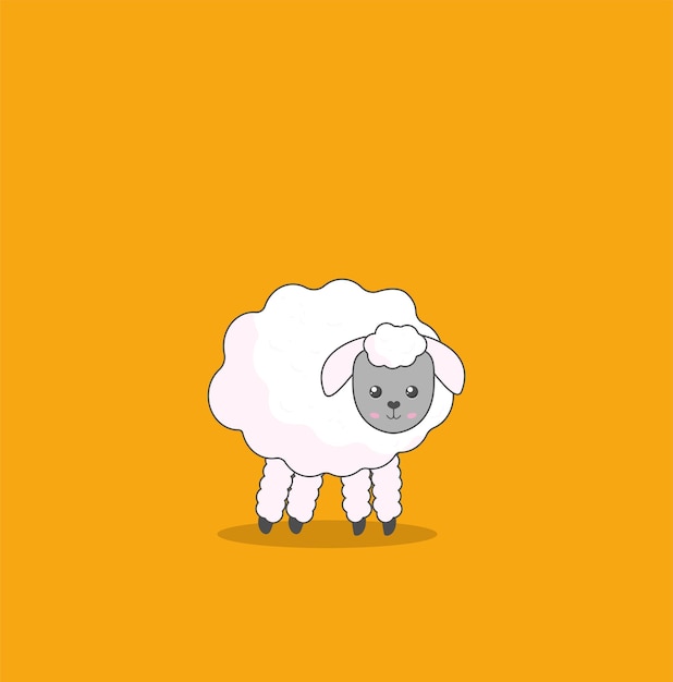 Cartoon flat sheep Vector image isolated on color background