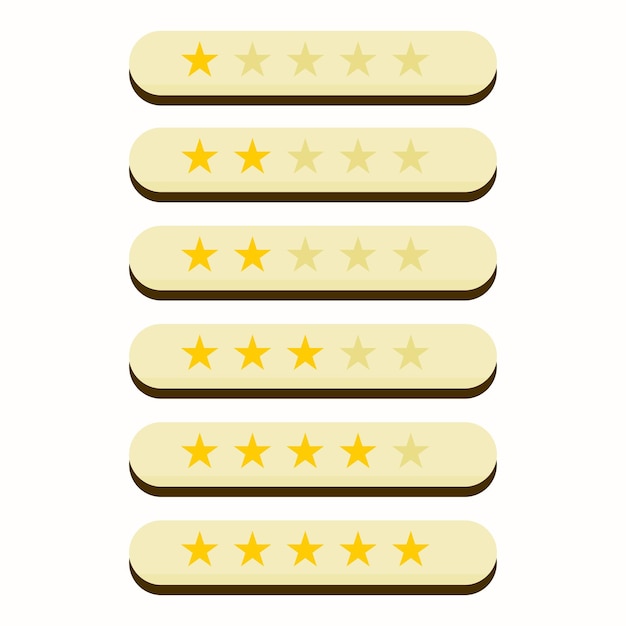 cartoon flat star rating icon vector illustration