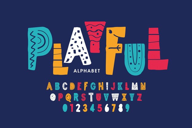 Cartoon font design vector