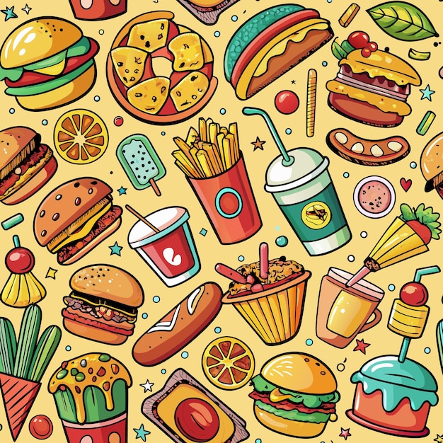 Cartoon Food Pattern