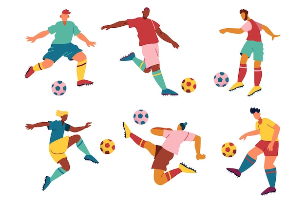 Illustrazione di giocatori di calcio dei cartoni animati