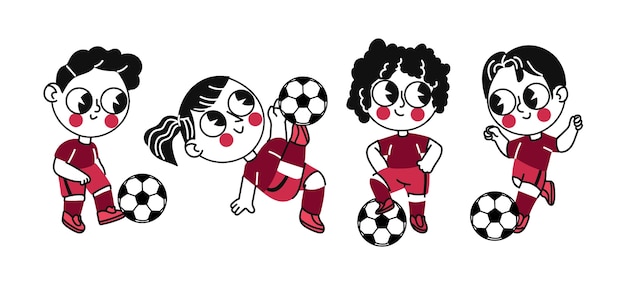 Cartoon football players