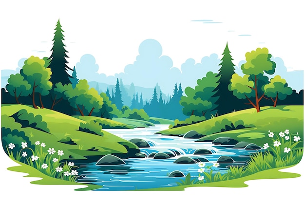 Cartoon Forest River