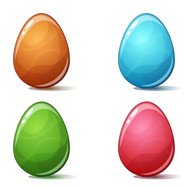 Vettore cartoon quattro colori uovo sul bckground bianco.