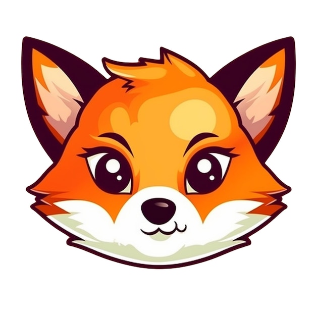 Vector cartoon fox face vector design