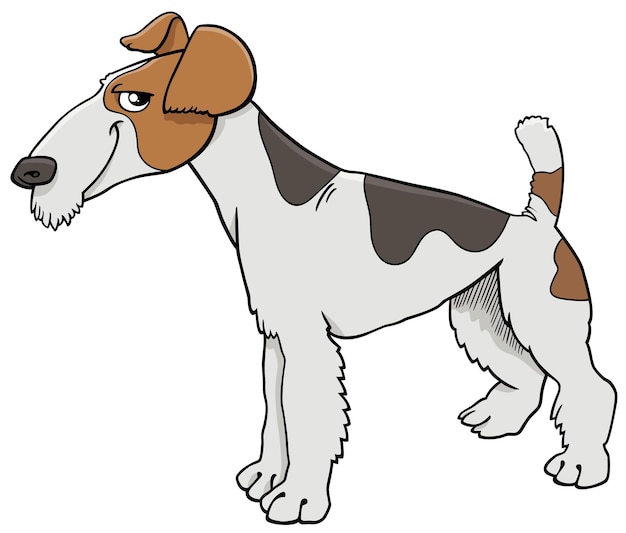 Vector cartoon fox terrier rasechte hond karakter