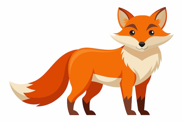 Vector a cartoon of a fox with a white background