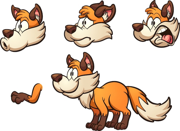 Vector cartoon fox