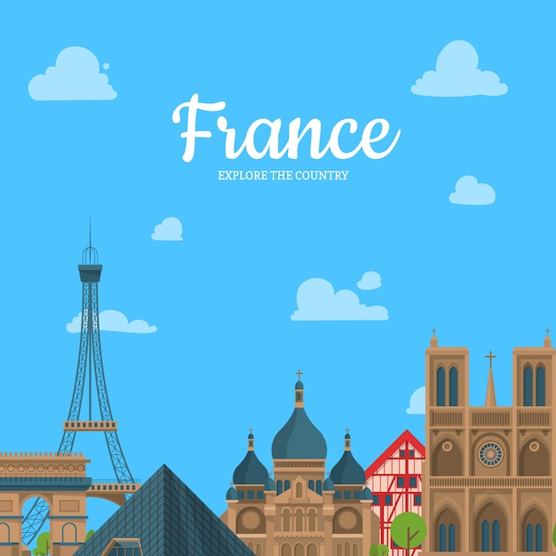 Cartone animato sfondo di francia