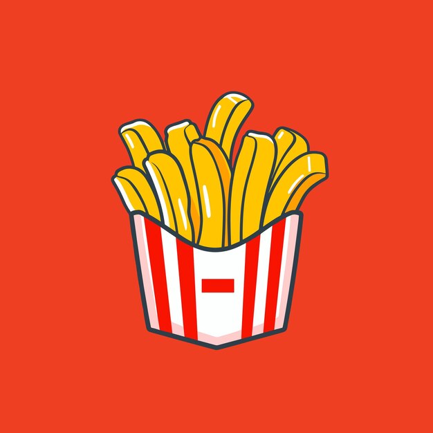 Cartoon french fries clip art vector illustration