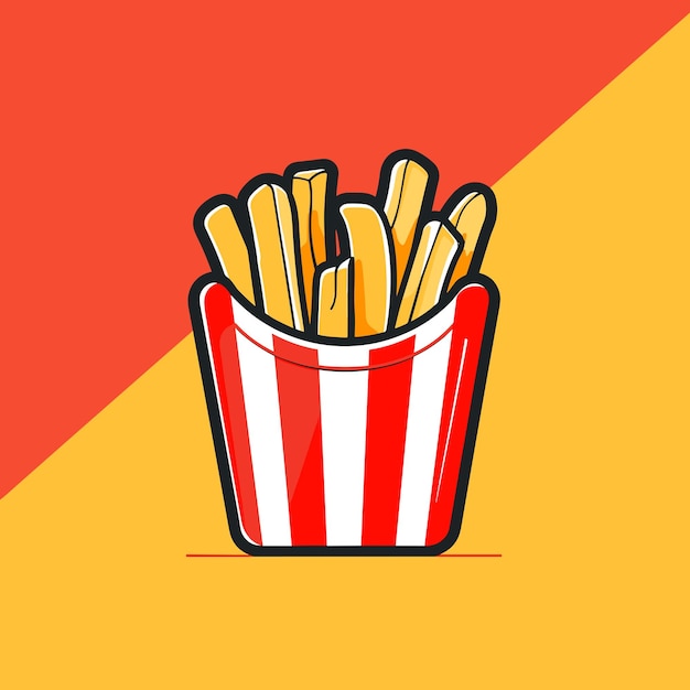 Cartoon french fries clip art vector illustration