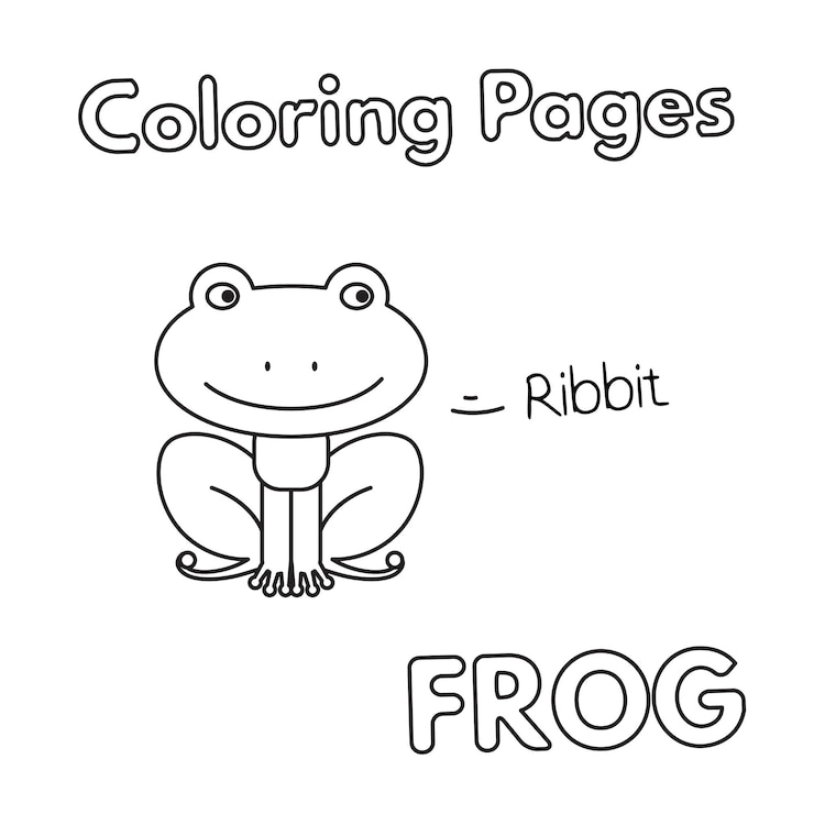 Premium Vector | Cartoon frog coloring book