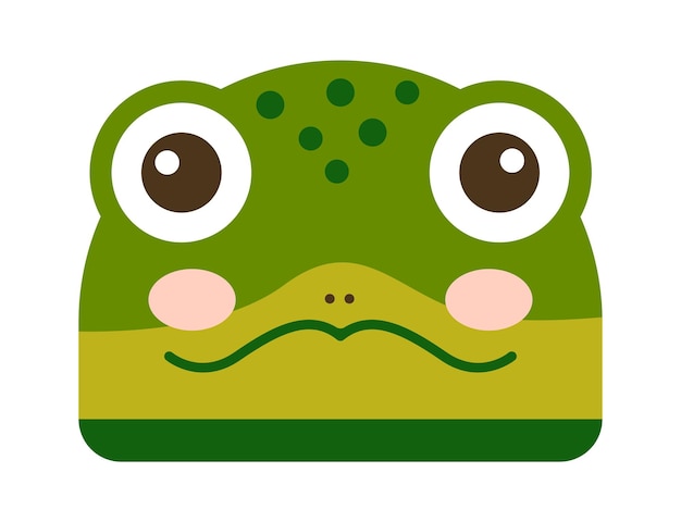 Vector cartoon frog face vector illustration