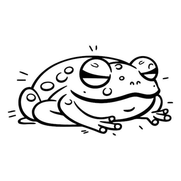 Cartoon frog Vector illustration of a frog on a white background