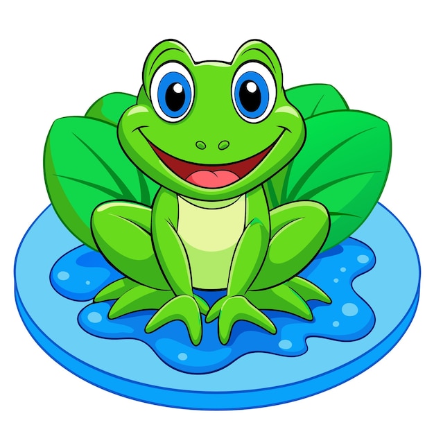 a cartoon of a frog with a smile on his face