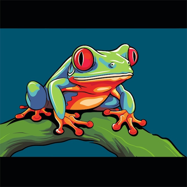 Vector cartoon frog