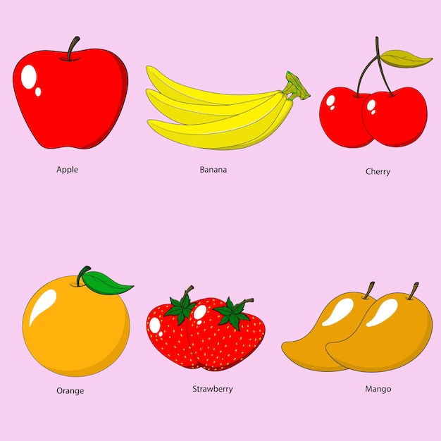 Vector cartoon fruits