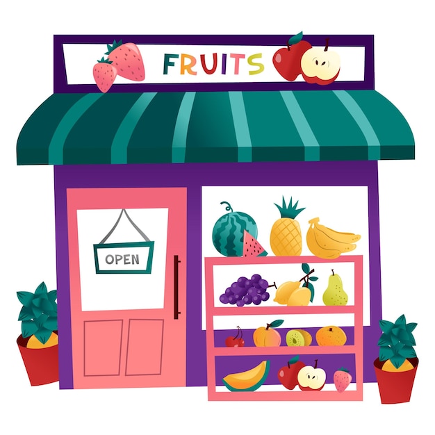 Cartoon fruitwinkel
