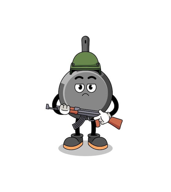 Cartoon of frying pan soldier